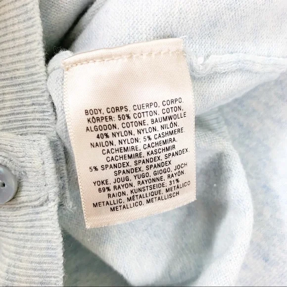 𝅺SPARROW Anthropologie Shimmer Fan Cardigan Sweater Button Blue XS - Picture 10 of 11